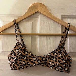 AERIE Cheetah Print Scoop Bikini Top